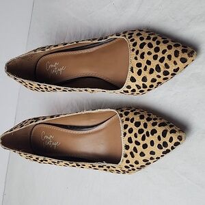 Crown Vintage Juryan Pump Leopard Print Leather Upper 2" Block Heel Size 6